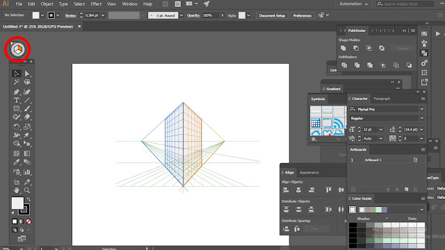 Как убрать сетку перспективы в adobe illustrator