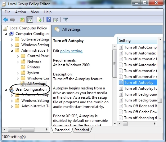 Group policy editor