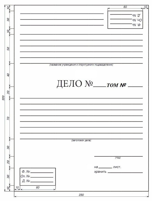Обложка дела постоянного срока хранения заполненный образец