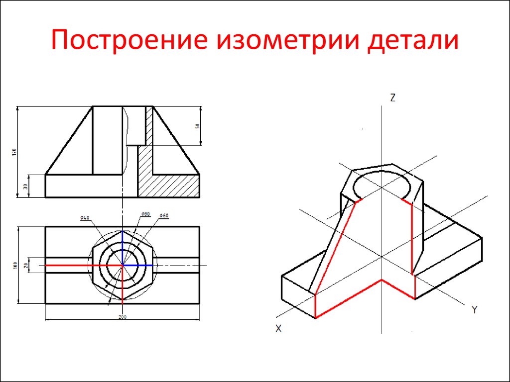 Аксонометрический чертеж основных геометрических образов