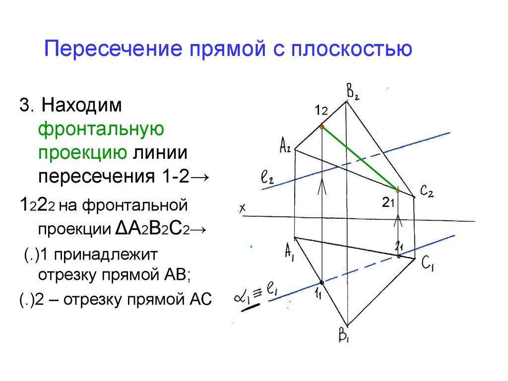 Проекция пересечения плоскостей. Прямая АВ является линией пересечения заданных плоскостей. Проекции линии пересечения плоскостей. Построить проекции линии пересечения двух плоскостей. Пересечение фронтально проецирующей прямой с плоскостью.