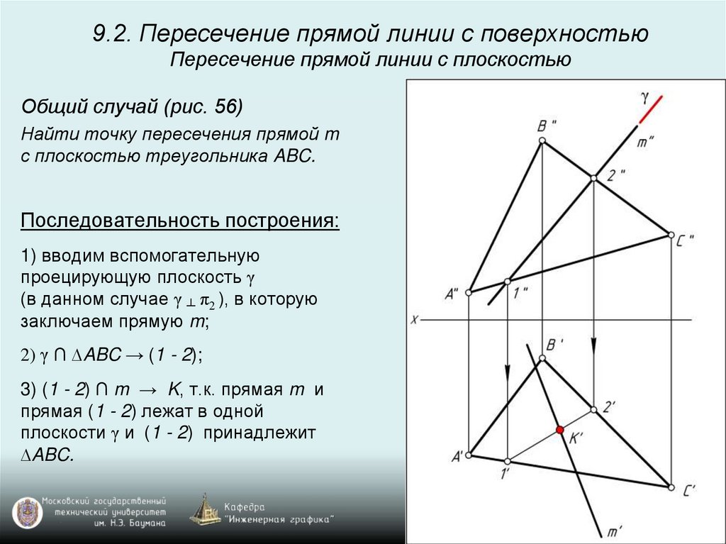 Треугольник авс плоскость которого является плоскостью общего положения показан на рисунке