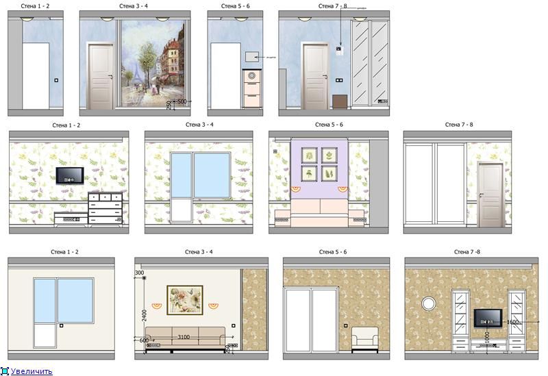 Развертки стен в архикаде для дизайн проекта