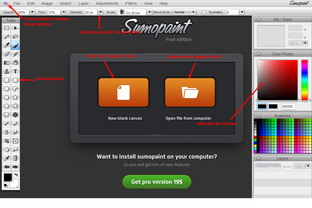 Sumopaint com Sumo Sumopaint Drawing tool and image editor