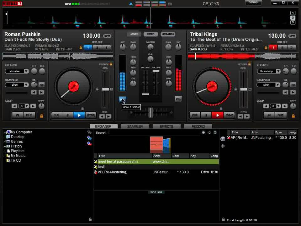 Как записать микс в virtual dj