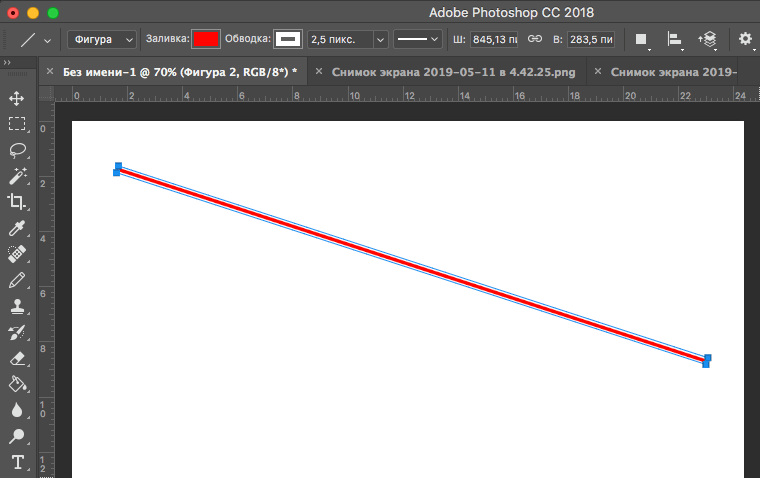 Как сделать кривую линию в фотошопе