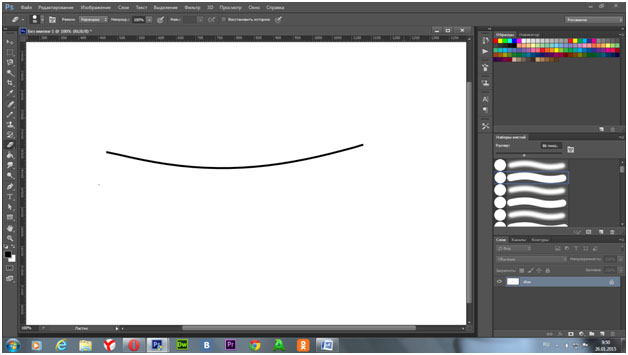 Как рисовать кривые линии в фотошопе