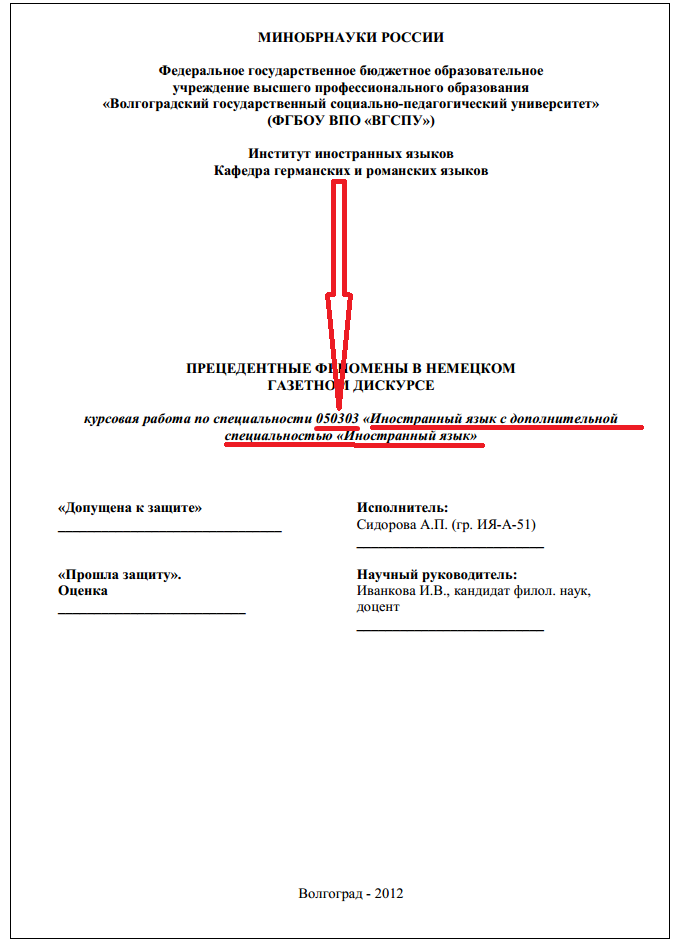 Титульный лист курсовой проект тпу