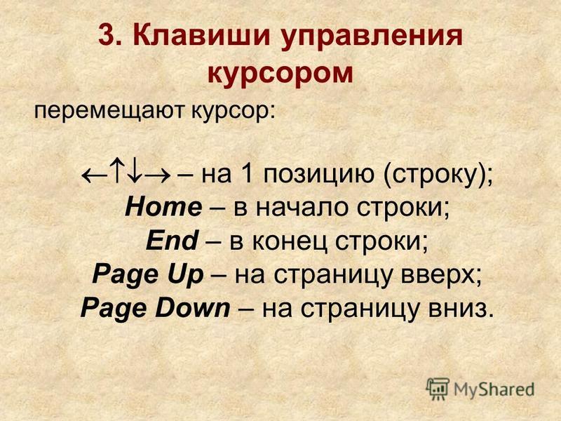 Клавиши home end в текстовом процессоре как правило осуществляют перемещение курсора