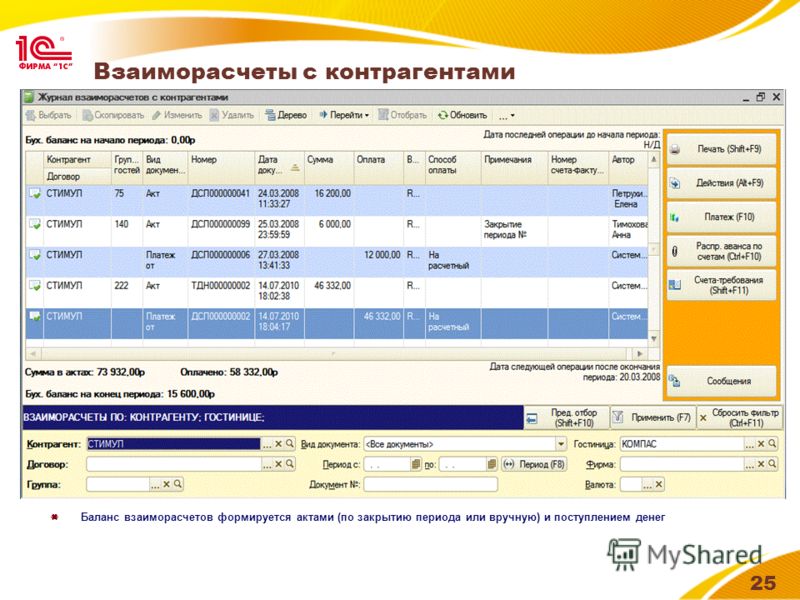 Ведомость взаиморасчетов с контрагентами в 1с ут 11