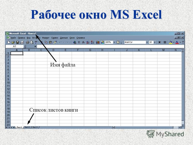 Что называется рабочей книгой в excel каково отличие рабочей книги от листа