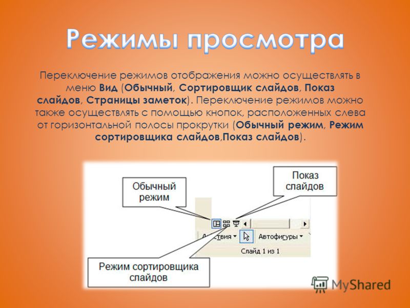 Установи обычную. Режимы отображения презентации. Режим сортировщика слайдов позволяет. Режимы отображения слайдов страниц заметок. Обычный режим сортировщик слайдов показ слайдов.