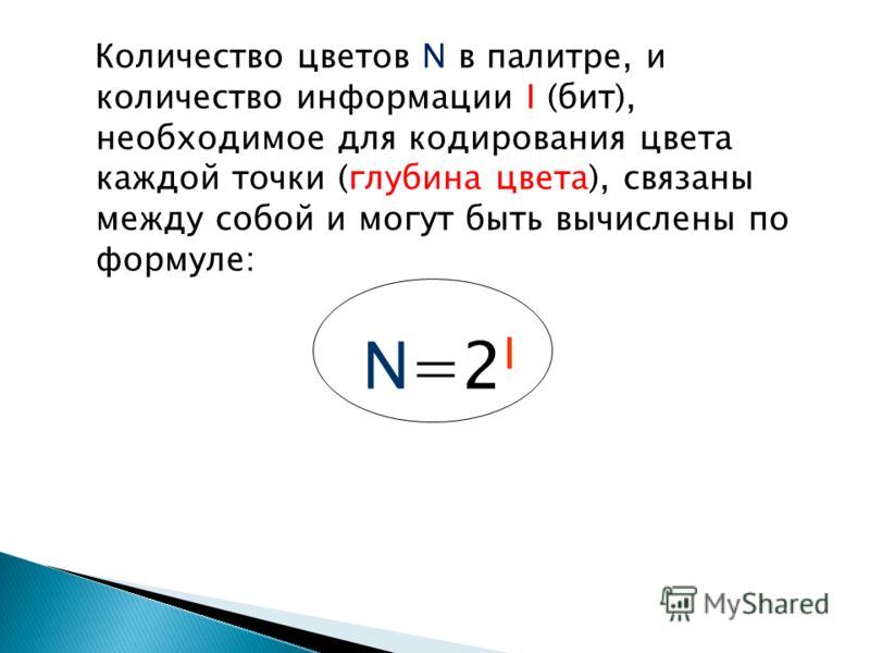 Число цветов в палитре изображения