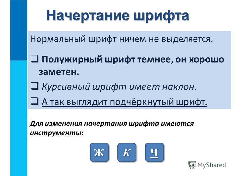 Характеристики тип размер начертание определяют в ворде