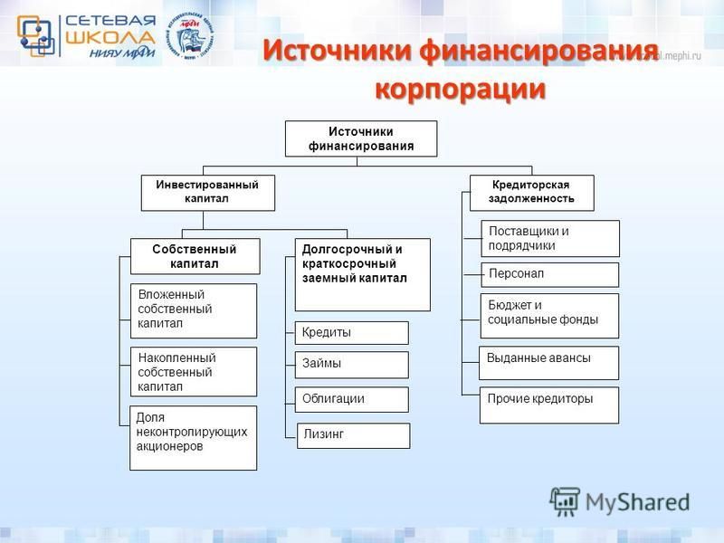 К собственным источникам финансирования проекта относятся