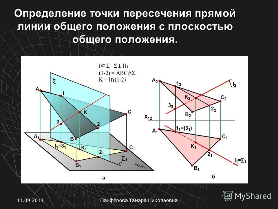 Пересечение плоскостей начертательная геометрия