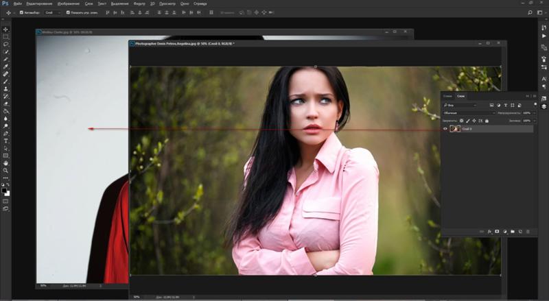 Как наложить одну фотографию на другую в фотошопе