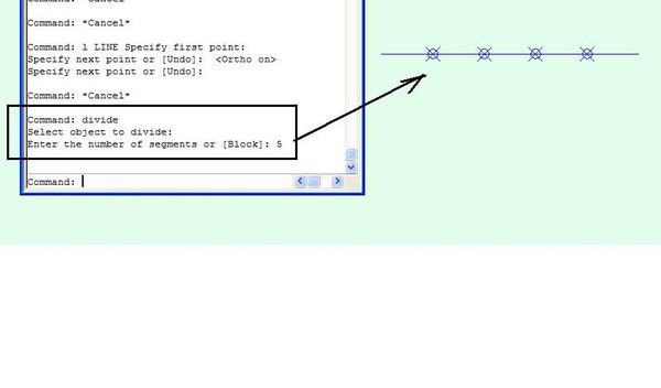 Как в автокаде разделить отрезок на равные части