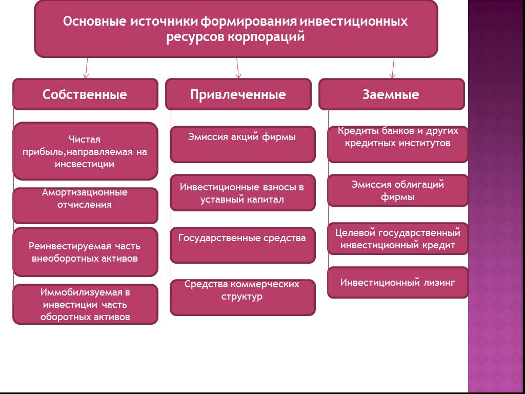 Что относится к внутренним источникам финансирования проекта