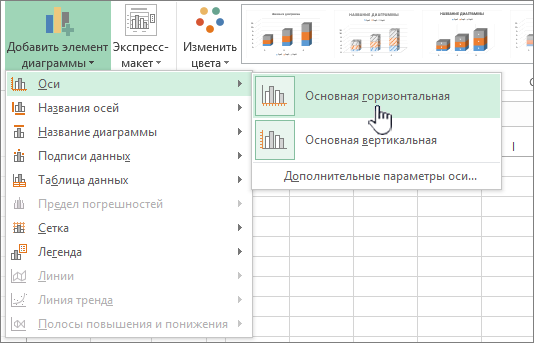 Горизонтальная ось категорий в excel как изменить