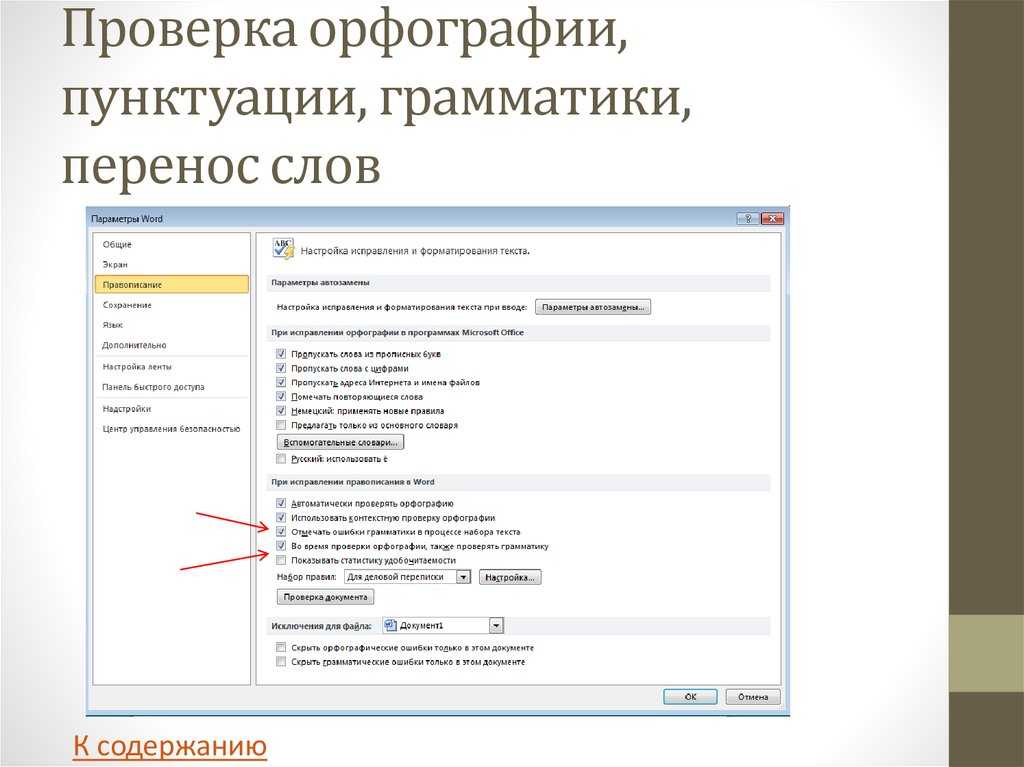 Наблюдение над функционированием правил орфографии и пунктуации в образцах письменных текстов