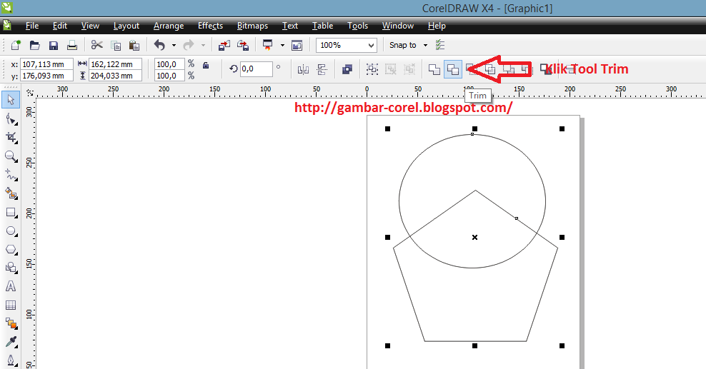 Как обрезать букву в coreldraw