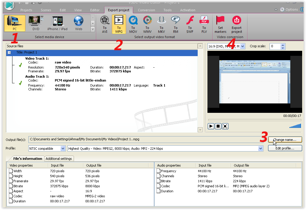 Vsdc free video editor как сохранить видео на компьютер