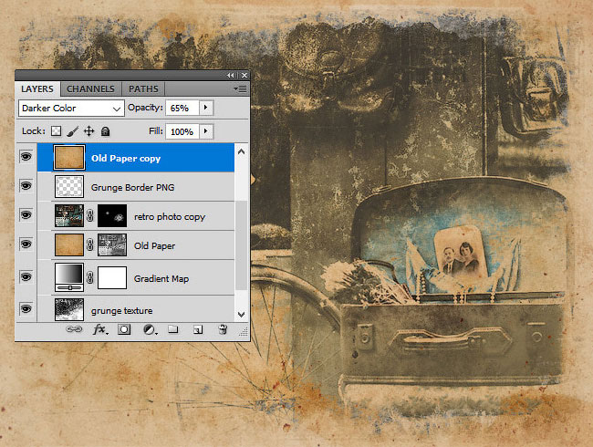 Состарить изображение в фотошопе