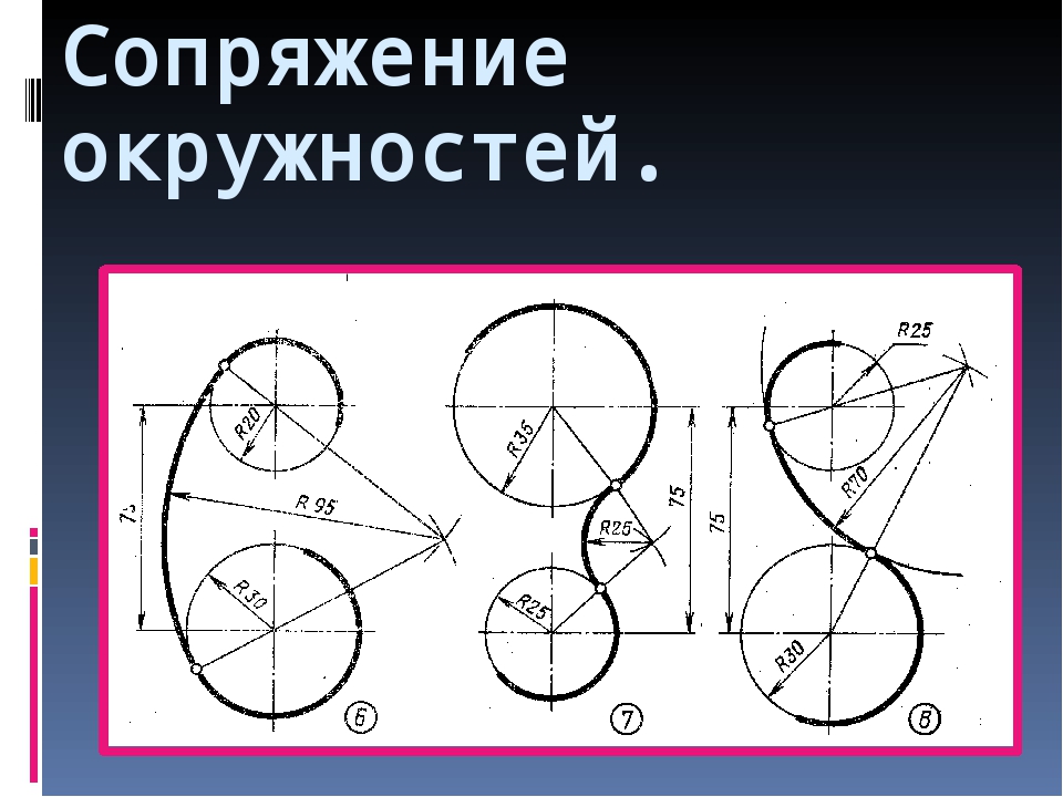 Точки сопряжения на чертеже как обозначается