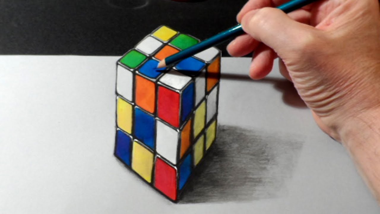 Играть в дзен 3d кубик. Кубик Рубика 3д. Оптическая иллюзия кубик Рубика. Иллюзия с кубиком 3д. Кубик для рисования.