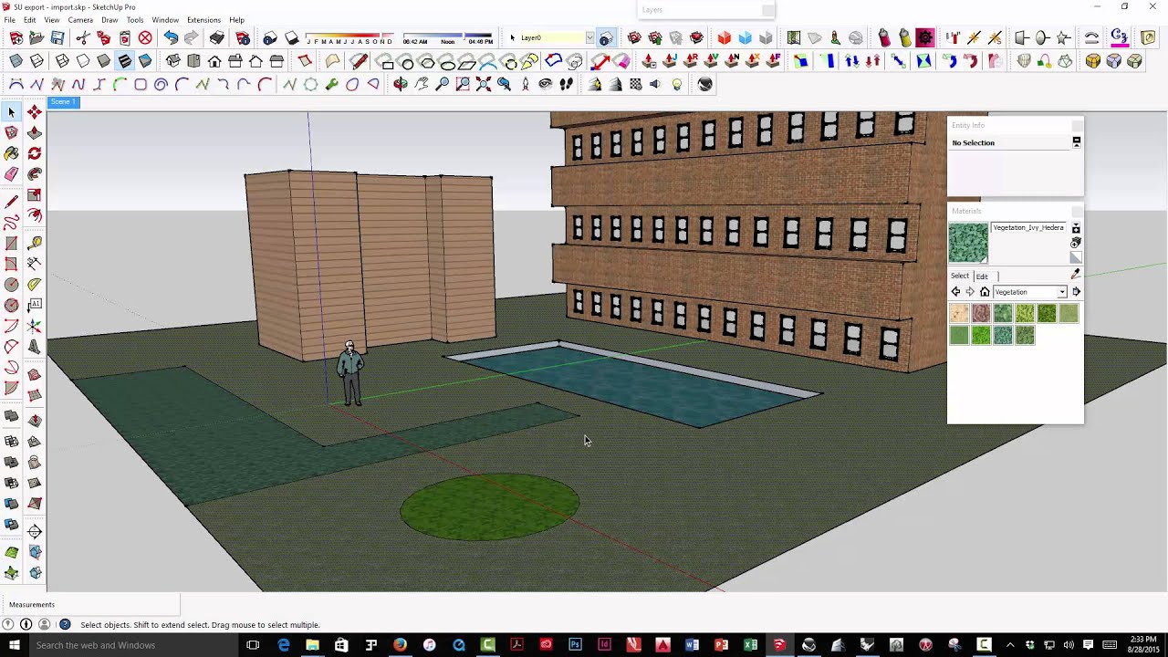 Создать кирпич в программе sketchup