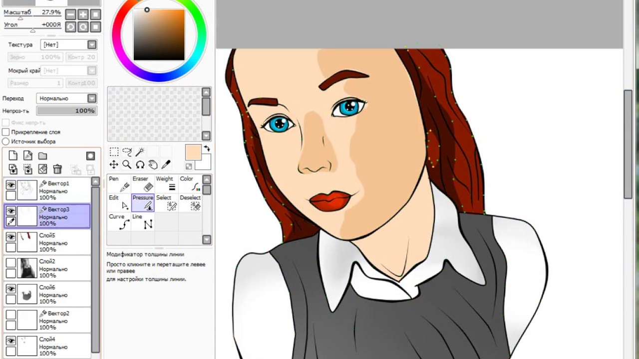 Как в paint tool sai рисовать пикселями в