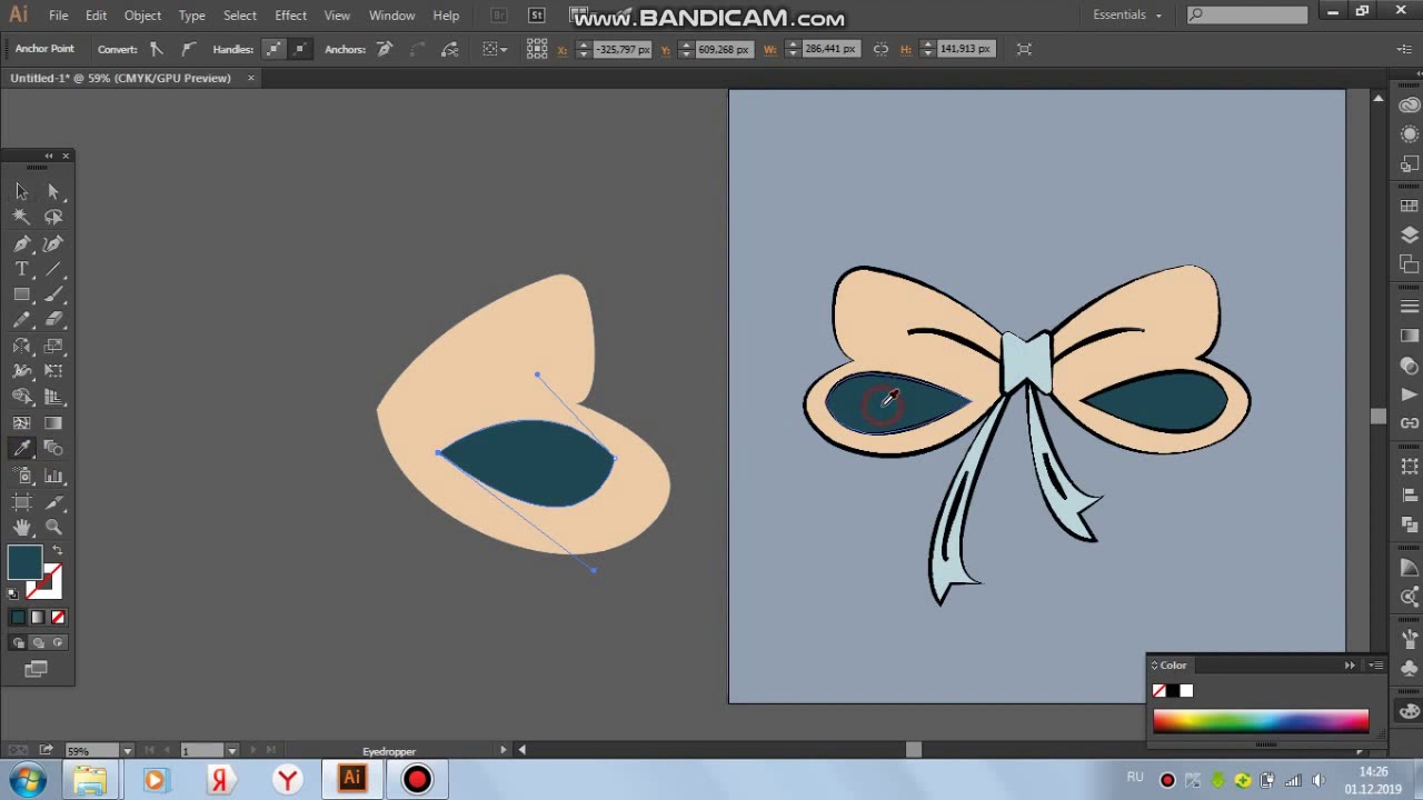 Как нарисовать бант в иллюстраторе