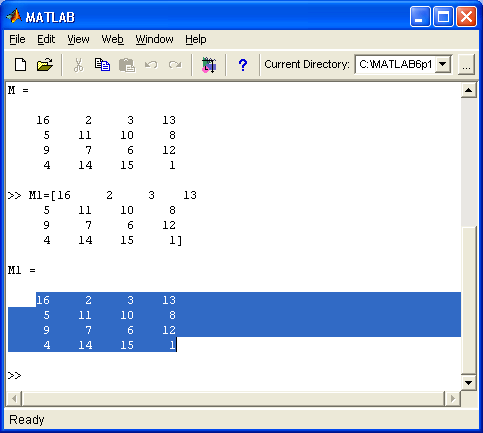 Замена столбца матрицы matlab