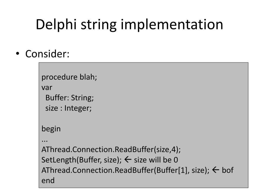 Delphi строка. Implementation в Делфи. String DELPHI. Implementation в Паскале. Строка DELPHI.