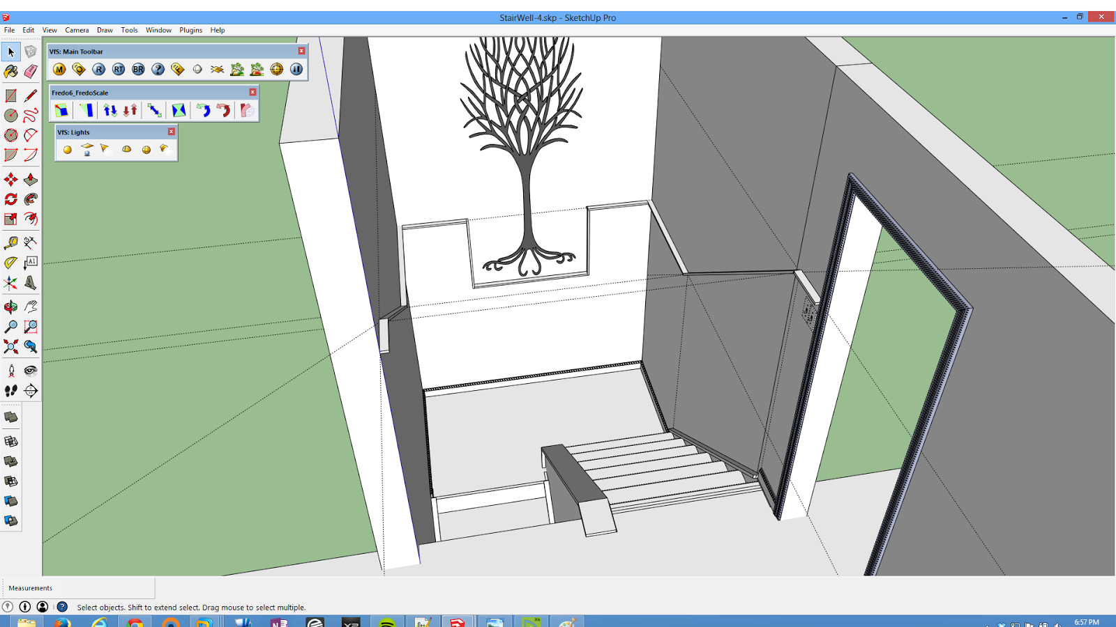 Рисуем стены sketchup