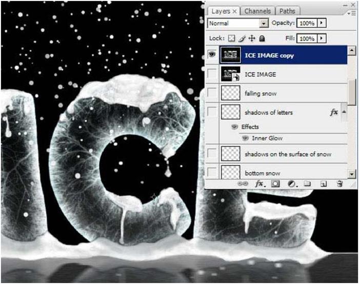 Как сделать ледяной текст в фотошопе