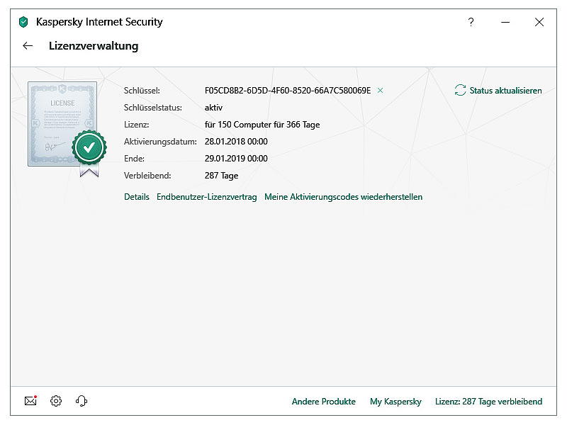 Kaspersky internet security карта продления лицензии