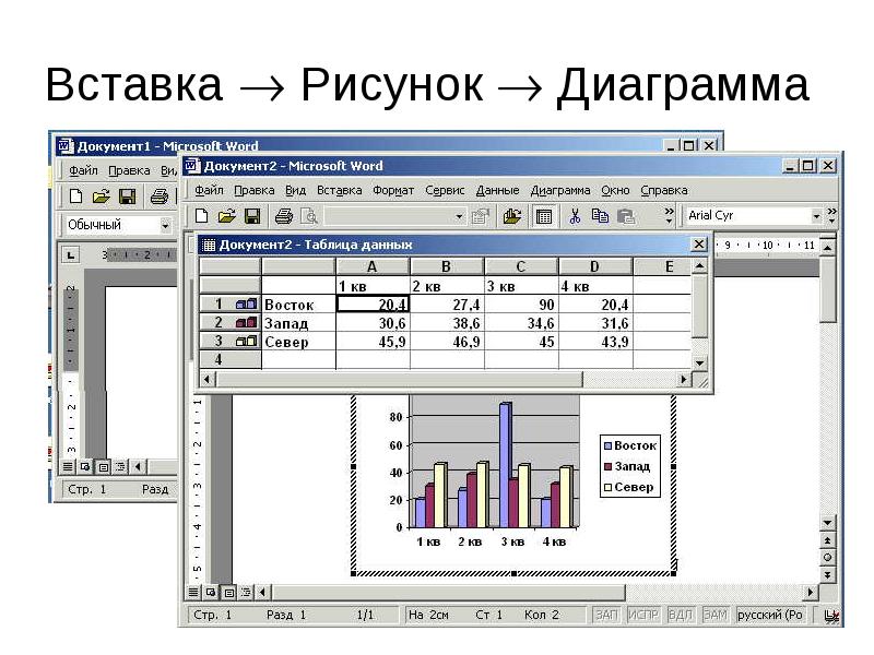 В документ ms word можно вставить формулы программы таблицы диаграммы рисунки