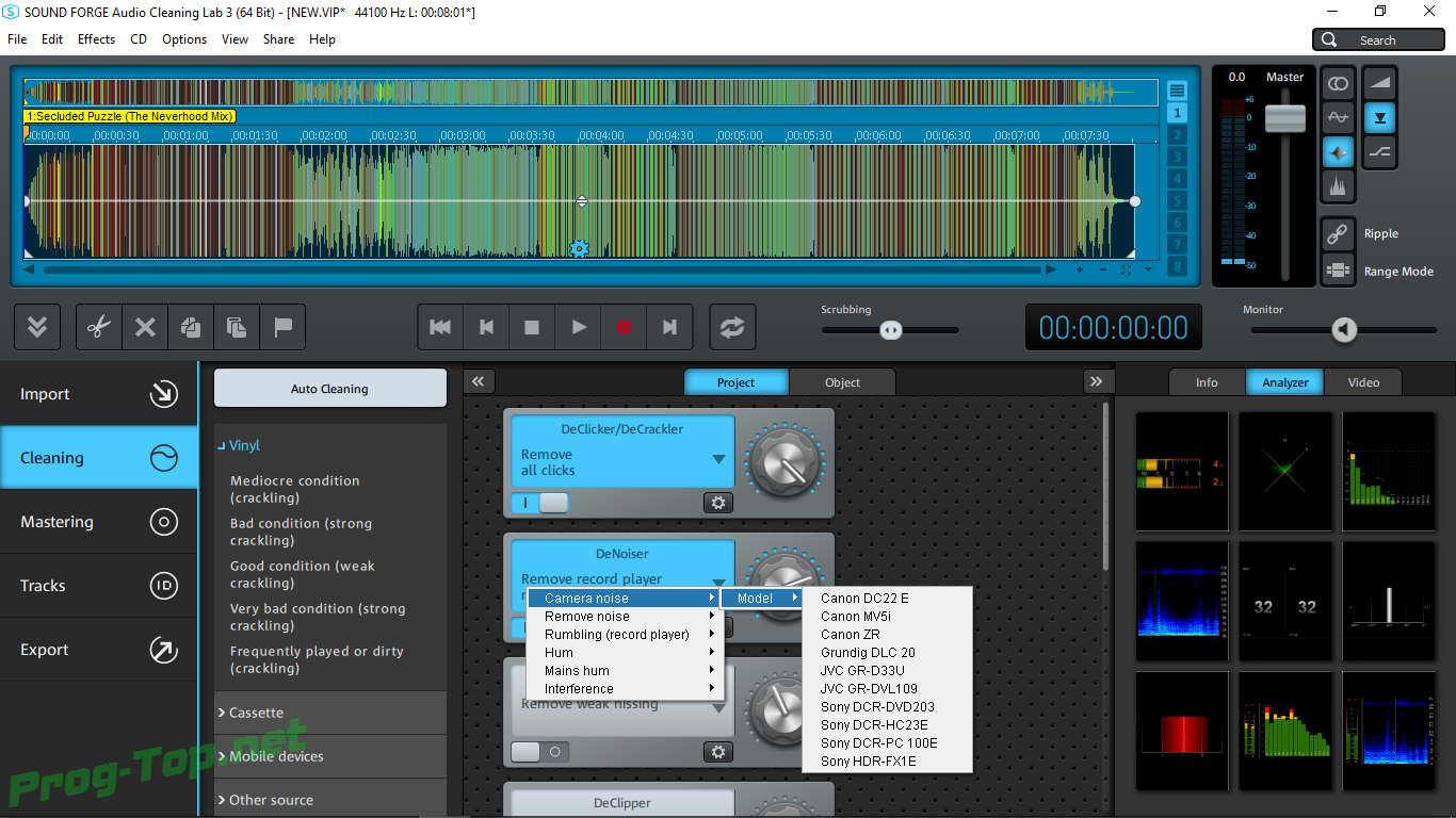 Создание и обработка звука в sound forge