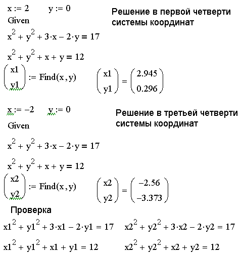 Решение нелинейных уравнений в excel