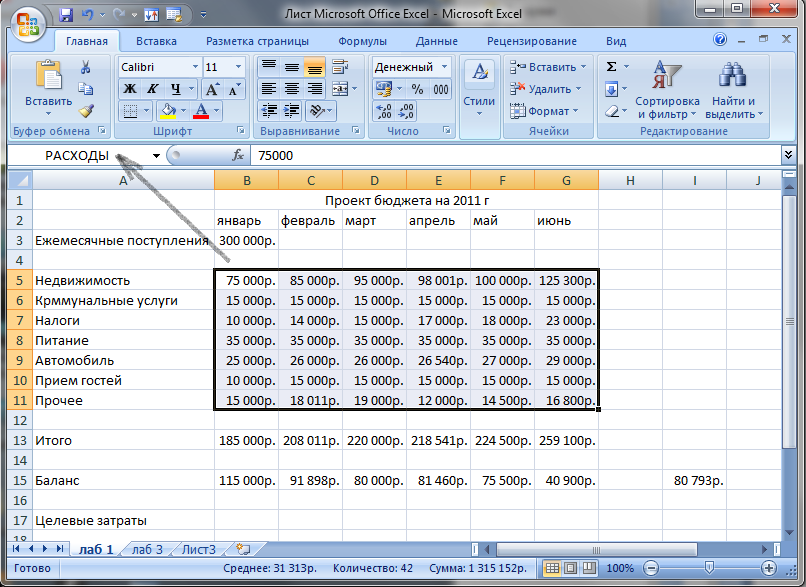 В табличном процессоре ms excel присвоить имя можно