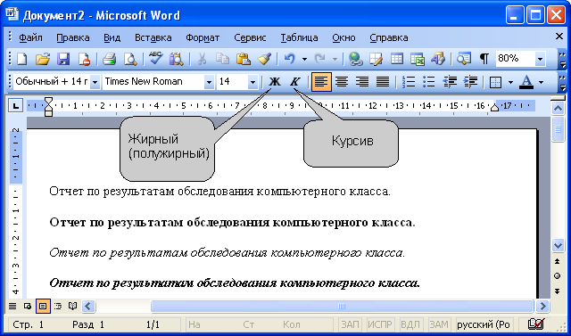 Что такое гарнитура шрифта в word