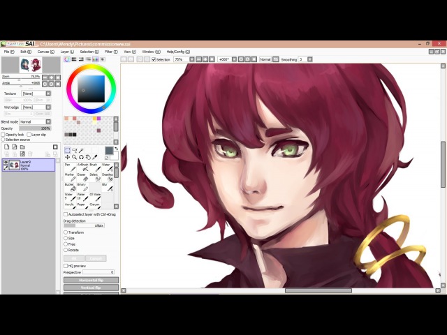 Как нарисовать волосы в paint tool sai