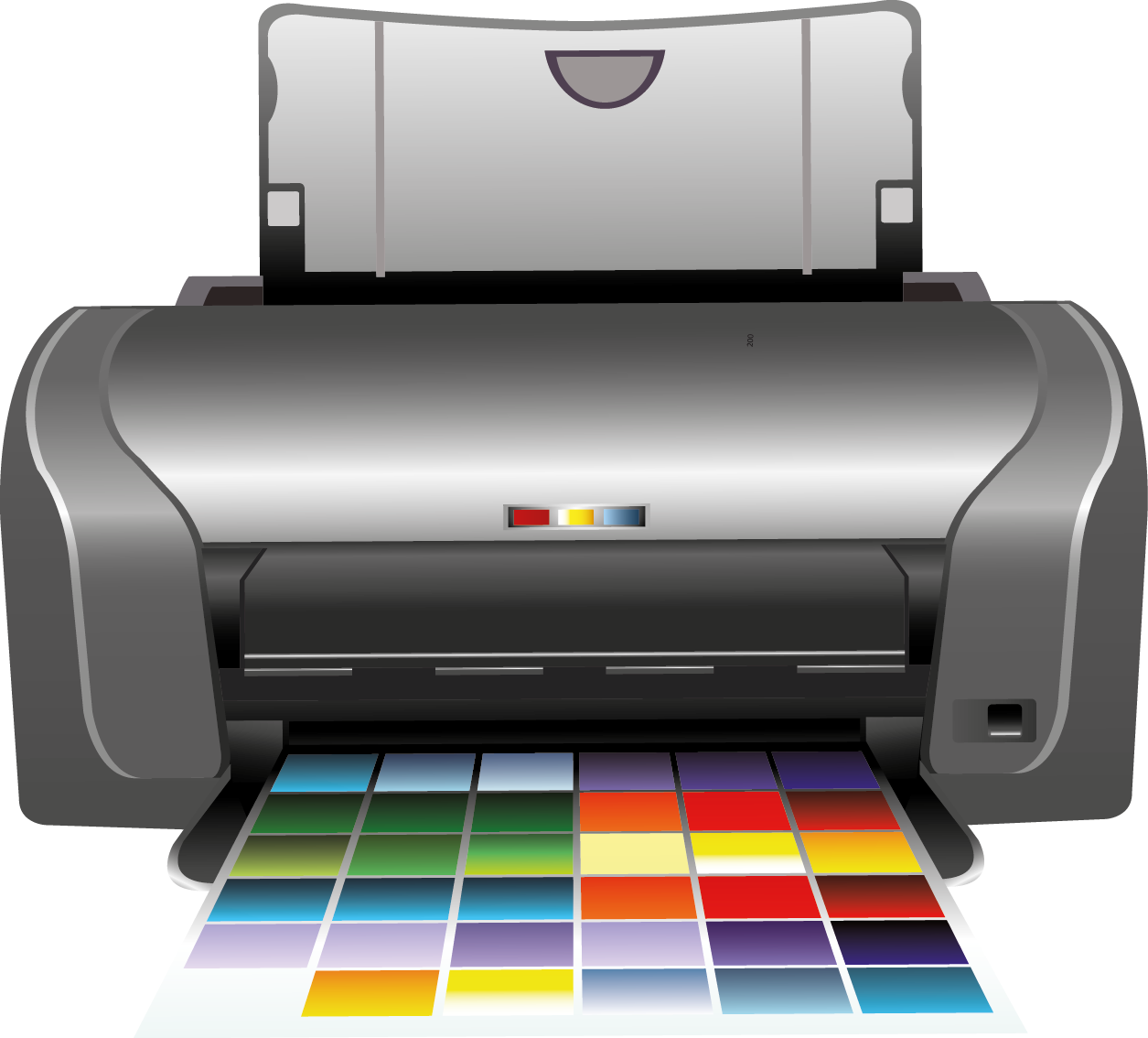 Принтер. Печать на принтере. Цветная печать. Печать на струйном принтере. Картинка цветная для принтера