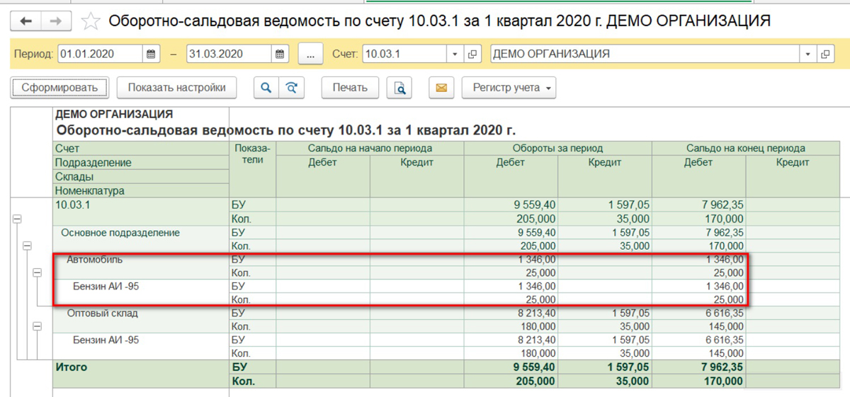 Расшифровка счета в 1с как сделать