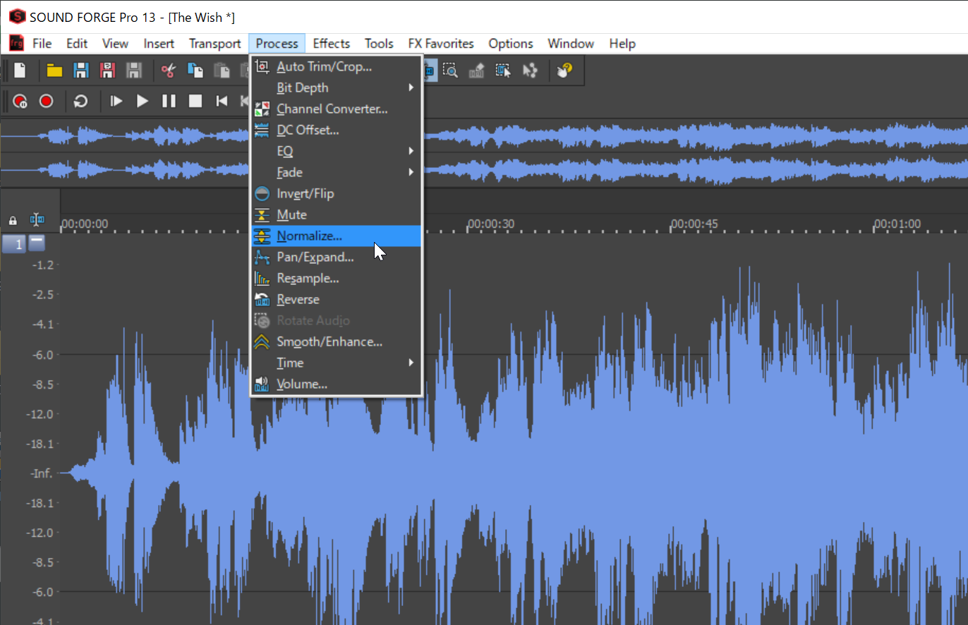 Как в sound forge наложить одну музыку на другую