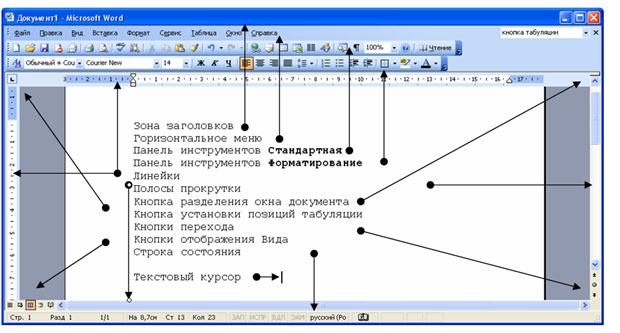 Вид панели инструментов формы ворд 2010