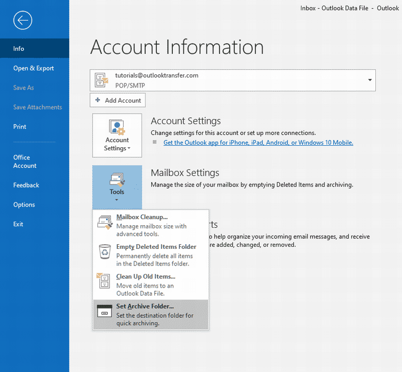 Как сделать почту аутлук. Архивирование почты Outlook 2013. Аутлук 2019 архивация почты. Архивация почты Outlook 2019. Почтовый архив Outlook.
