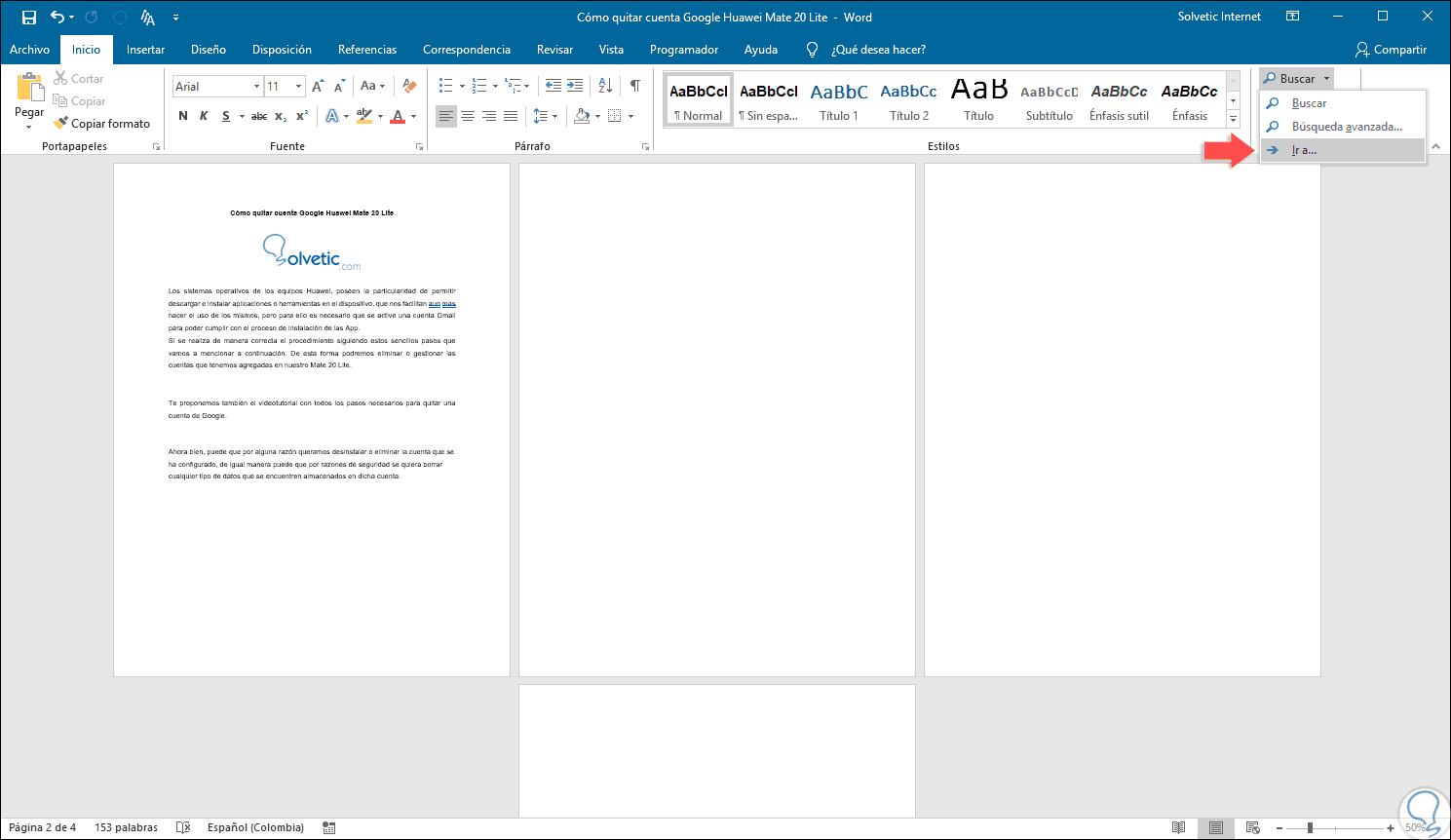 Cómo eliminar página de word